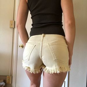 Citizen's of Humanity Pale Yellow Denim Shorts
